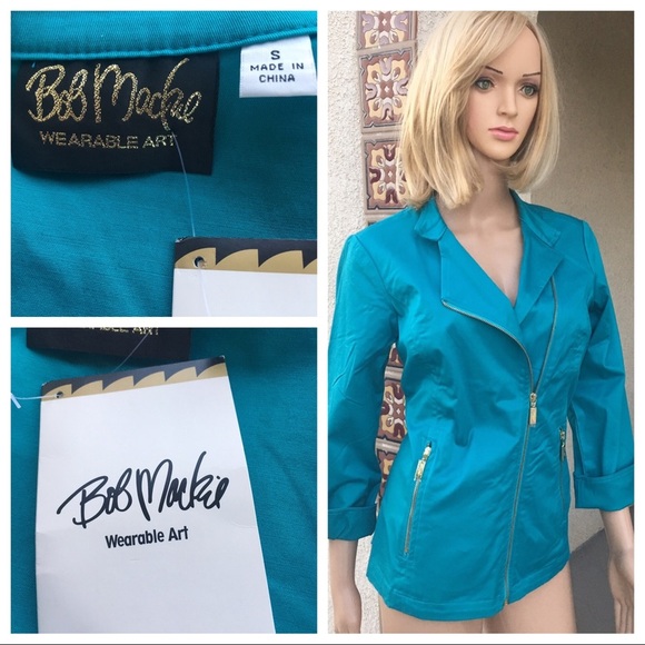 NWT Bob mackie blue jacket size S - Picture 1 of 8